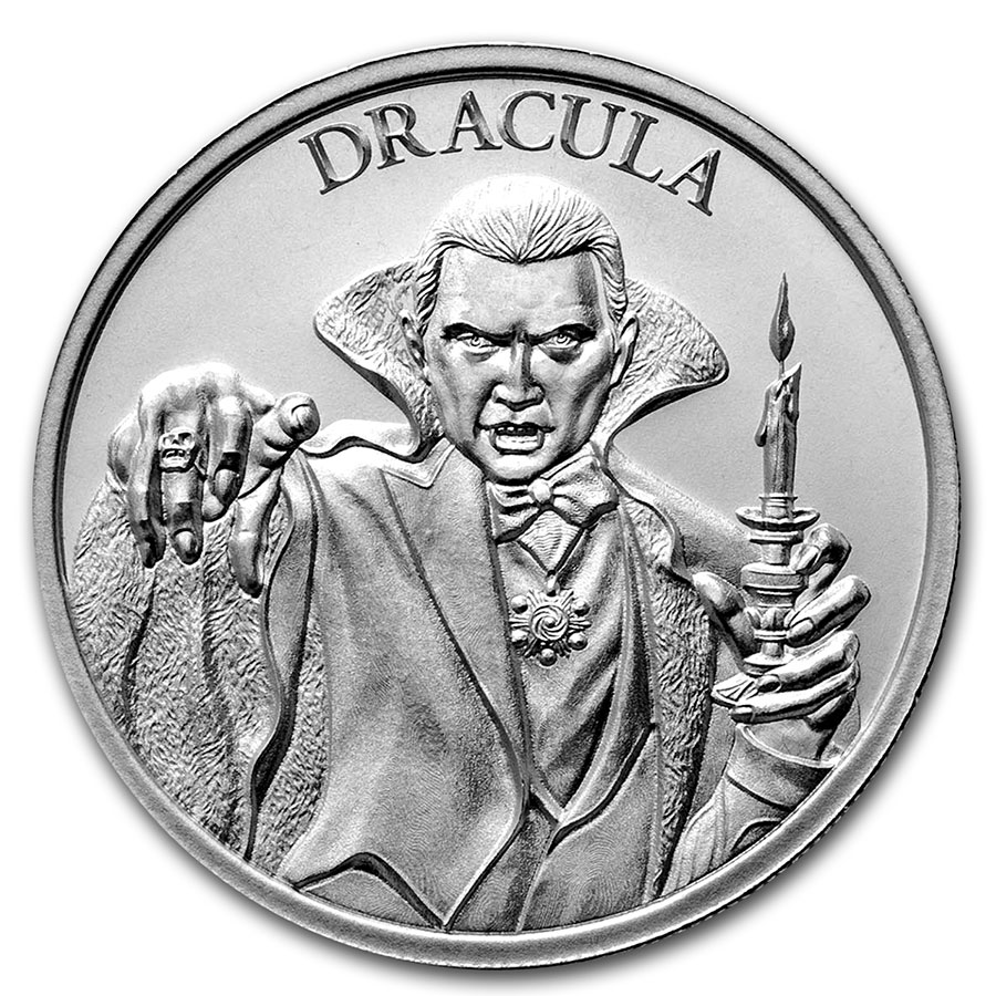 2 oz Silver HR Round - Vintage Horror Series: Dracula