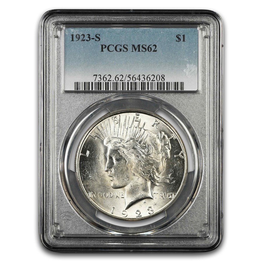 1923-S Peace Dollar MS-62 PCGS