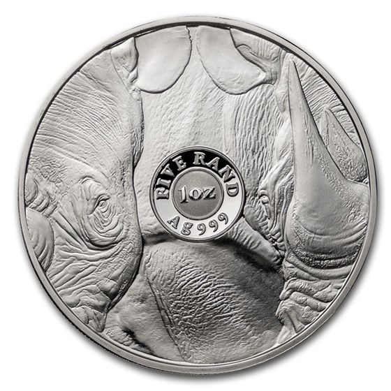 2020 South Africa 1 oz Silver Big Five Rhino BU