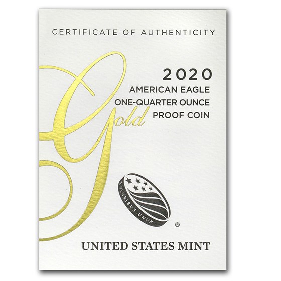 2020-W 1/4 oz Proof American Gold Eagle (w/Box &amp; COA)
