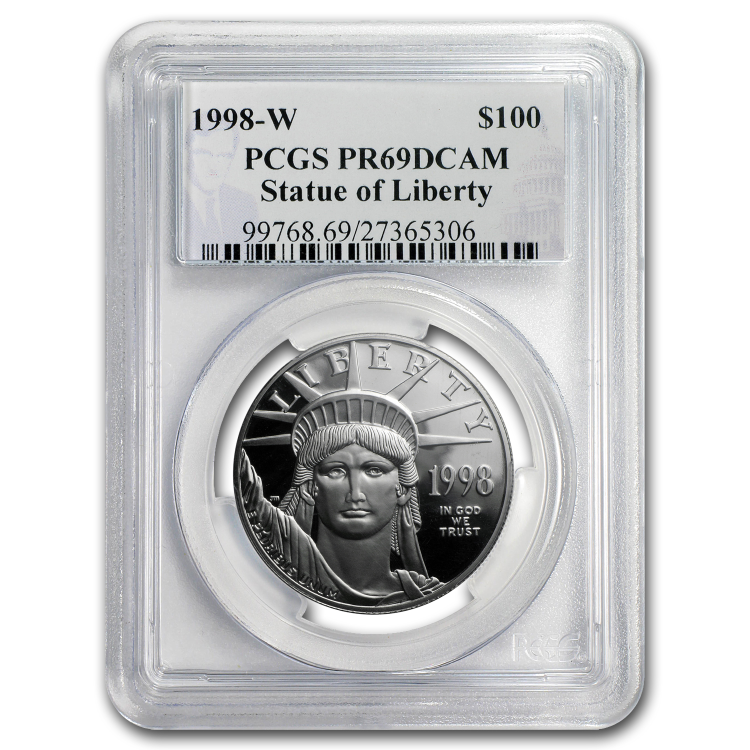 1998-W 1 oz Proof American Platinum Eagle PR-69 DCAM PCGS