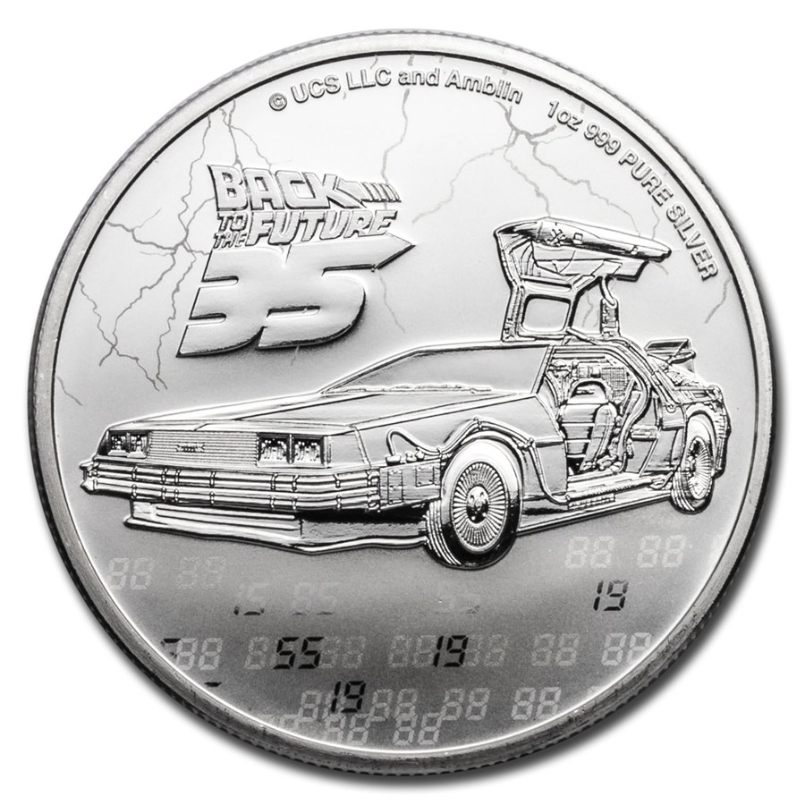 2020 Niue 1 oz Silver $2 Back to the Future 35th Anniversary BU