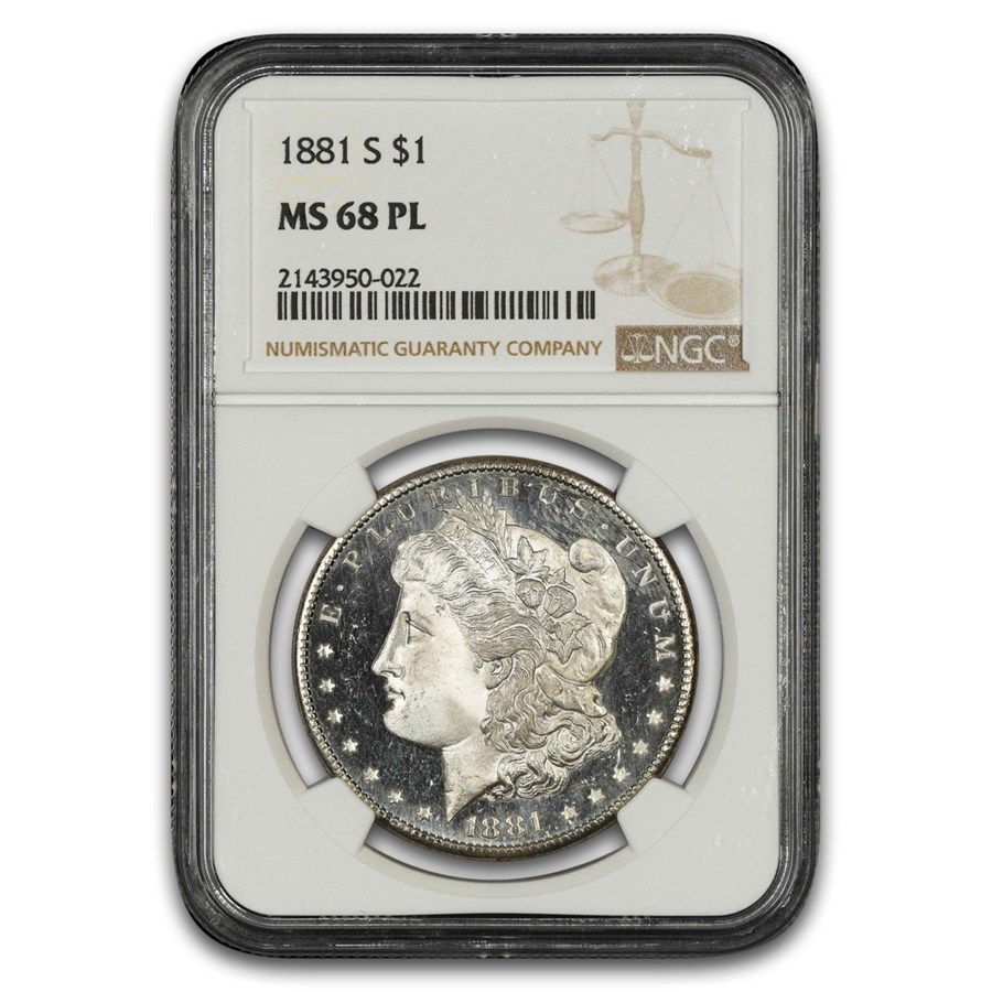 1881-S Morgan Dollar PL MS-68 NGC