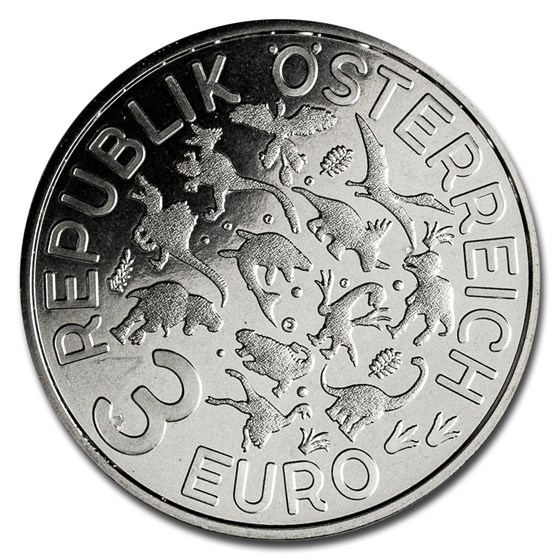 2020 Austria Cupro-Nickel €3 Colorful Supersaurs (Arambourgiania)