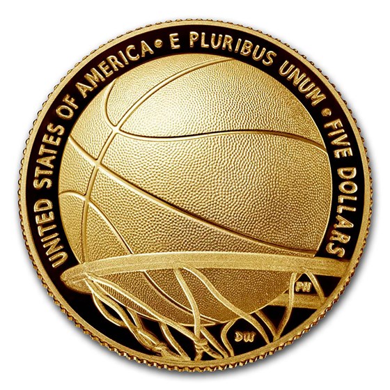 2020-W Gold $5 Basketball Hall of Fame Proof (Box &amp; COA)