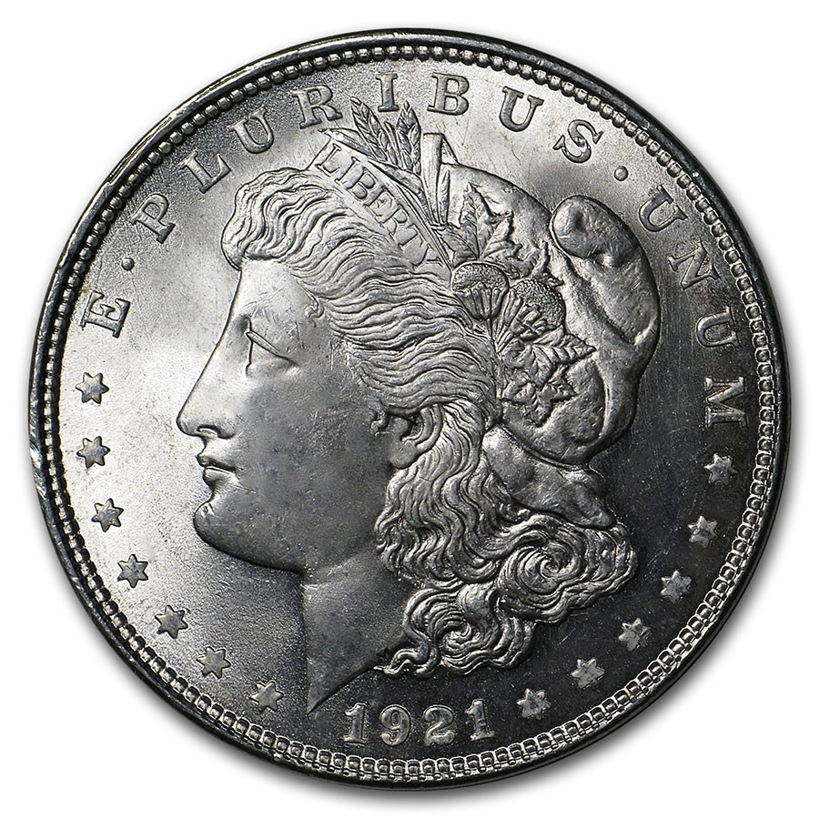 1921 Morgan Silver Dollar 100th Anniversary BU - Spotlights
