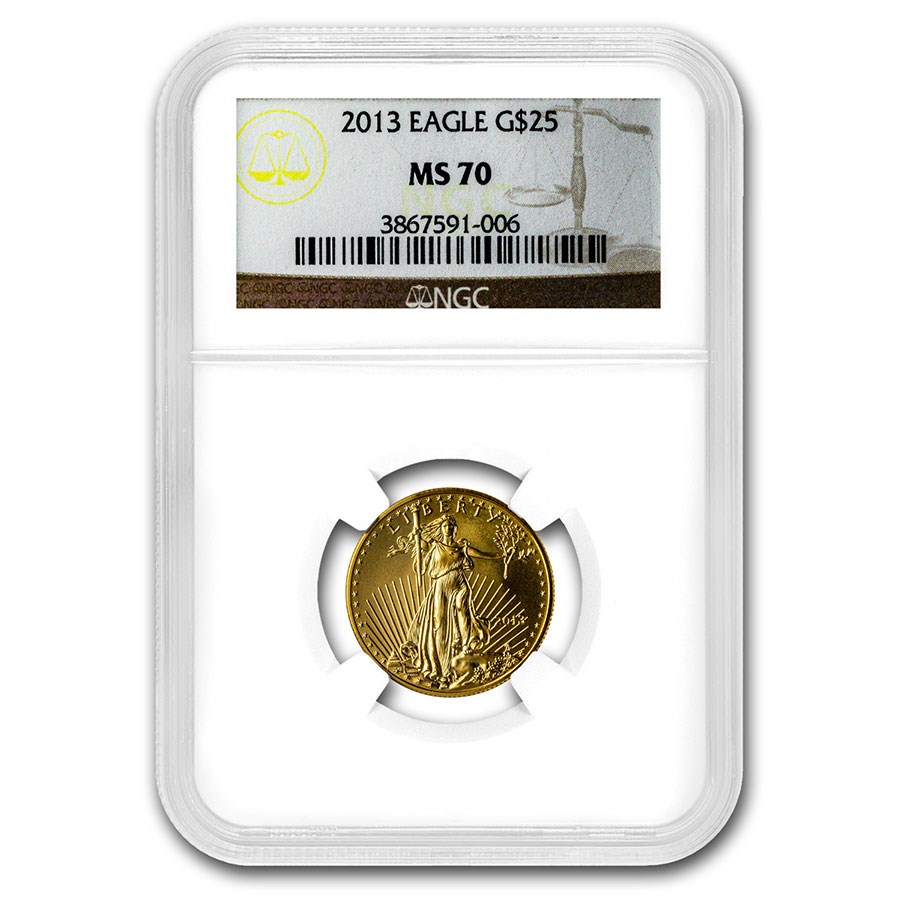 2013 1/2 oz American Gold Eagle MS-70 NGC