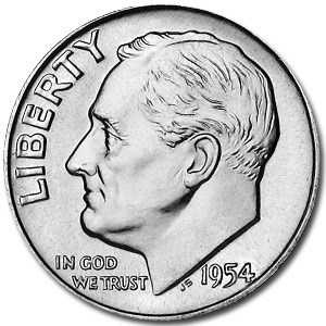 1954-S Roosevelt Dime BU