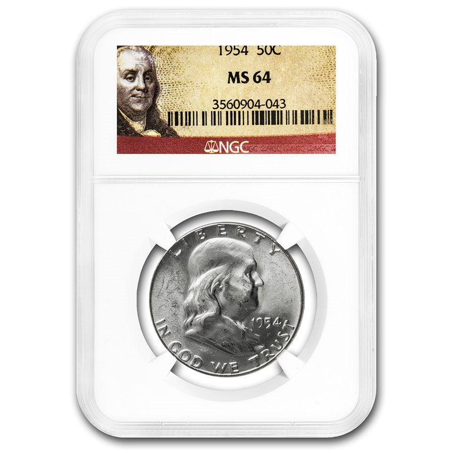 1954 Franklin Half Dollar MS-64 NGC