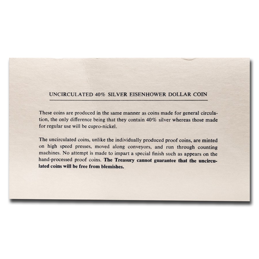 1971-1974 40% Silver Eisenhower Dollar BU (Blue Mint Envelope)