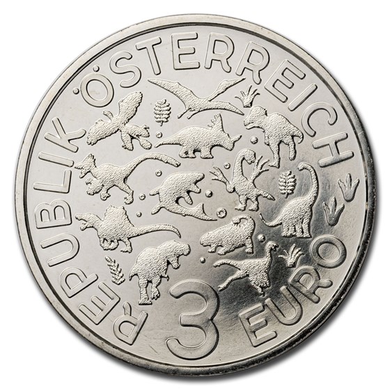 2020 Austria Cupro-Nickel €3 Colorful Supersaurs (Ankylosaurus)