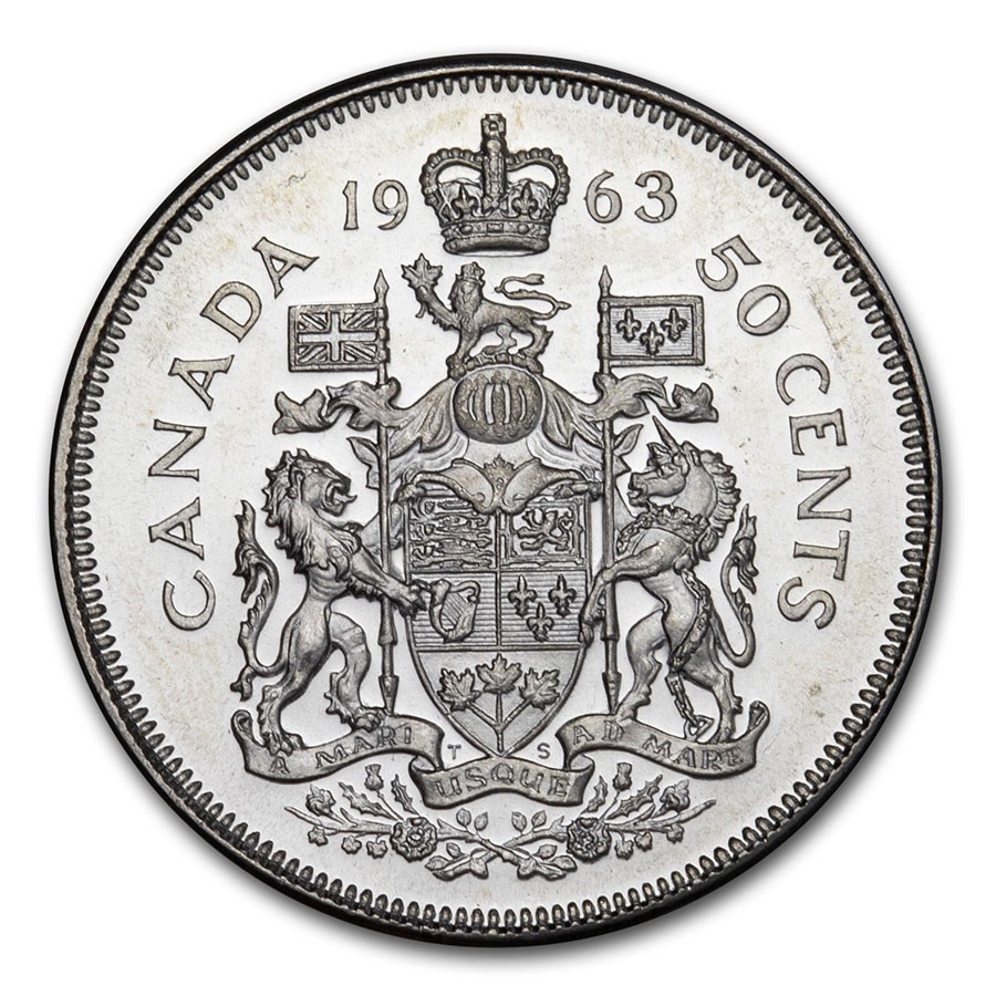 1959-1964 Canada Silver 50 Cents Elizabeth II Avg Circ