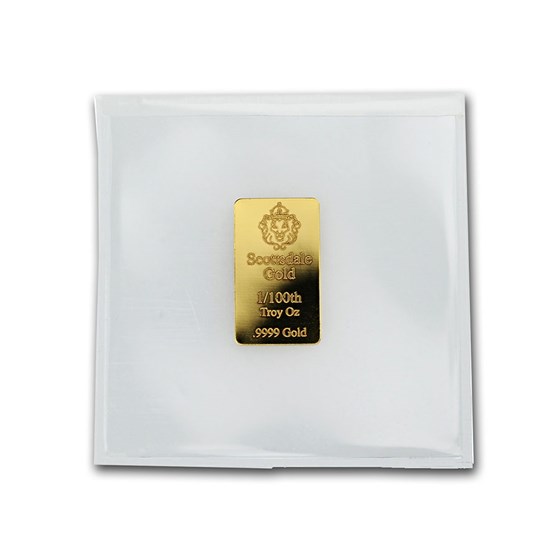 1/100 oz Gold Bar - Scottsdale Mint