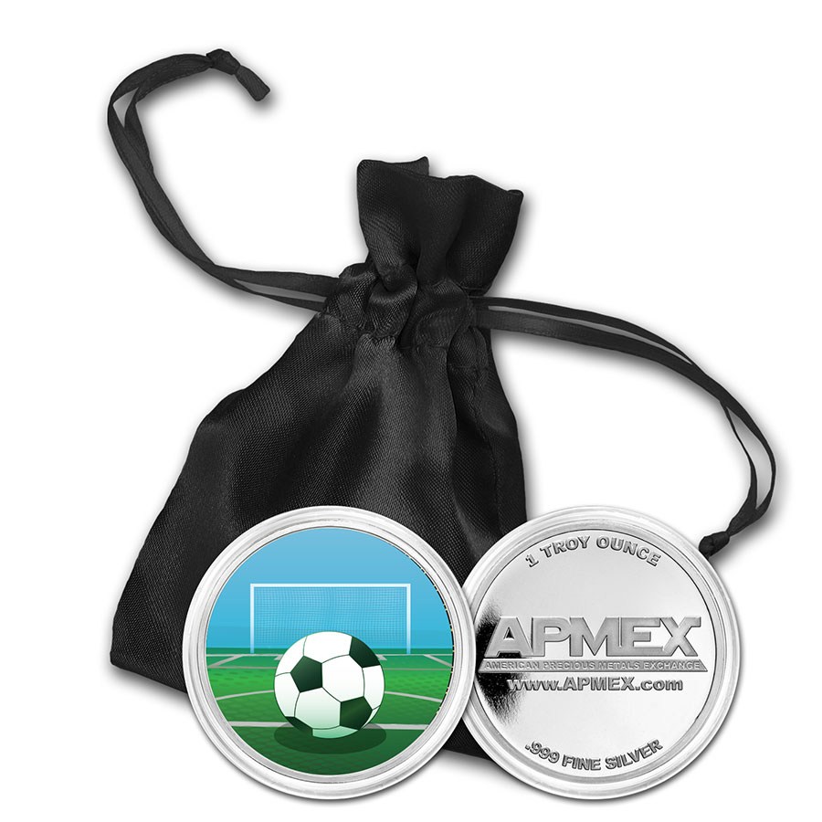 1 oz Silver Colorized Round - APMEX (Soccer)