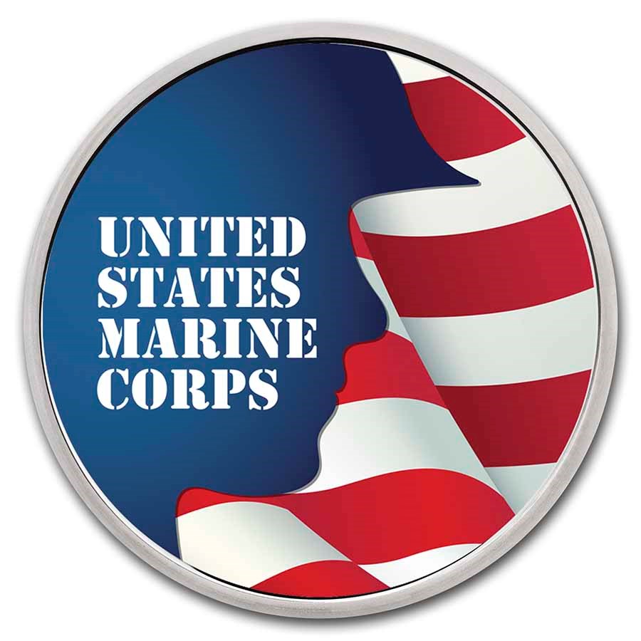 1 oz Silver Colorized Round - APMEX (United States Marine Corps)