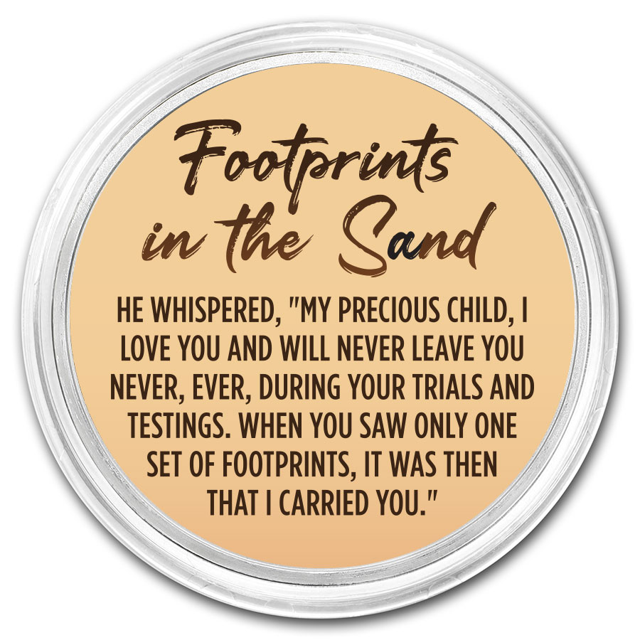 1 oz Silver Colorized Round - APMEX (Footprints in the Sand, V1)