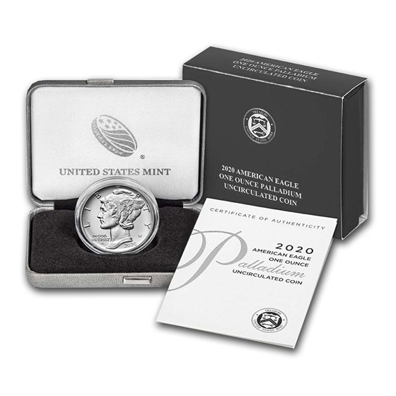 2020-W 1 oz Burnished American Palladium Eagle (w/Box &amp; COA)