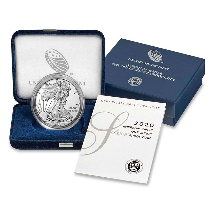 2020-S 1 oz Proof American Silver Eagle (w/Box & COA)