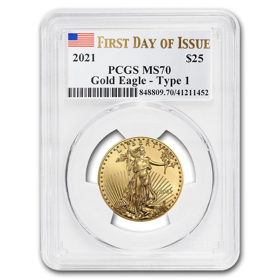 2021 1/2 oz American Gold Eagle (Type 1) MS-70 PCGS (FDI)