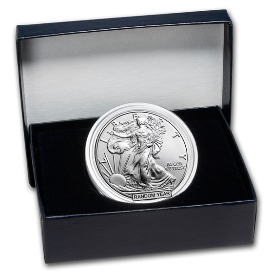 Burnished American Silver Eagle (Random Year, w/Box &amp; COA)
