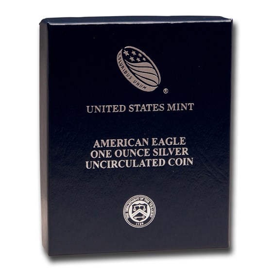 Burnished American Silver Eagle (Random Year, w/Box &amp; COA)