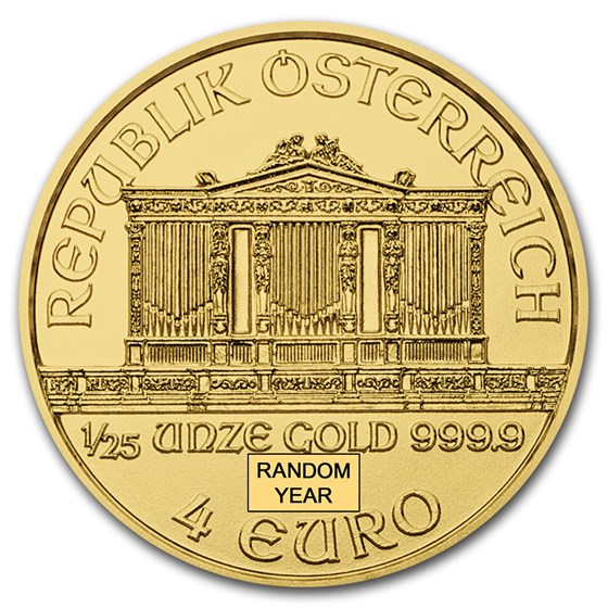 Austria 1/25 oz Gold Philharmonic BU (Random Year)