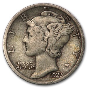 1923 Mercury Dime XF 1923 Mercury Dime XF