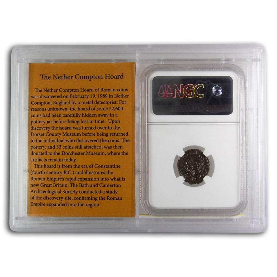 Rome AE3/4 BI Nummus Constantius II XF NGC (Nether Compton Vault)