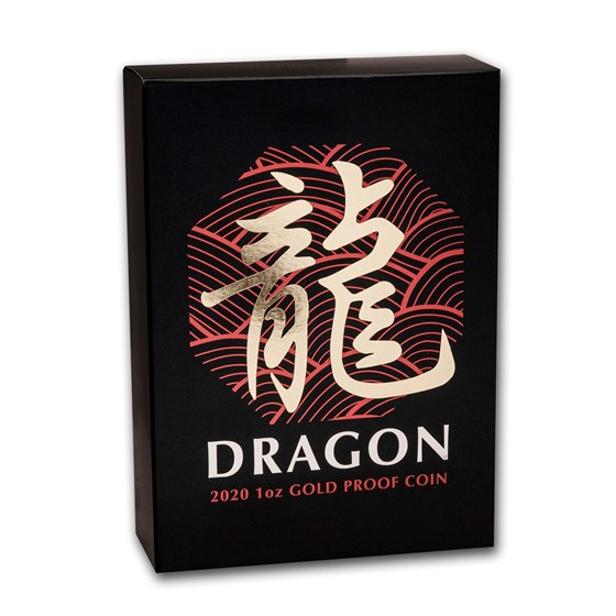 OGP Box &amp; COA - 2020 Australia 1 oz Gold Dragon PF (Empty)