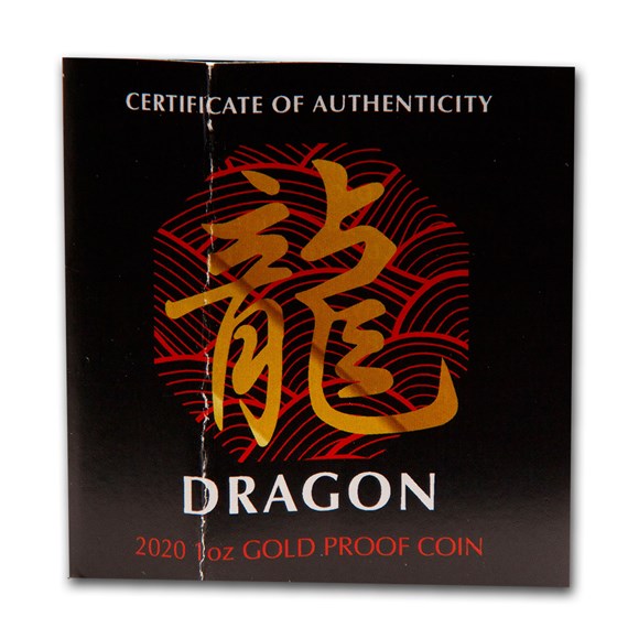 OGP Box &amp; COA - 2020 Australia 1 oz Gold Dragon PF (Empty)