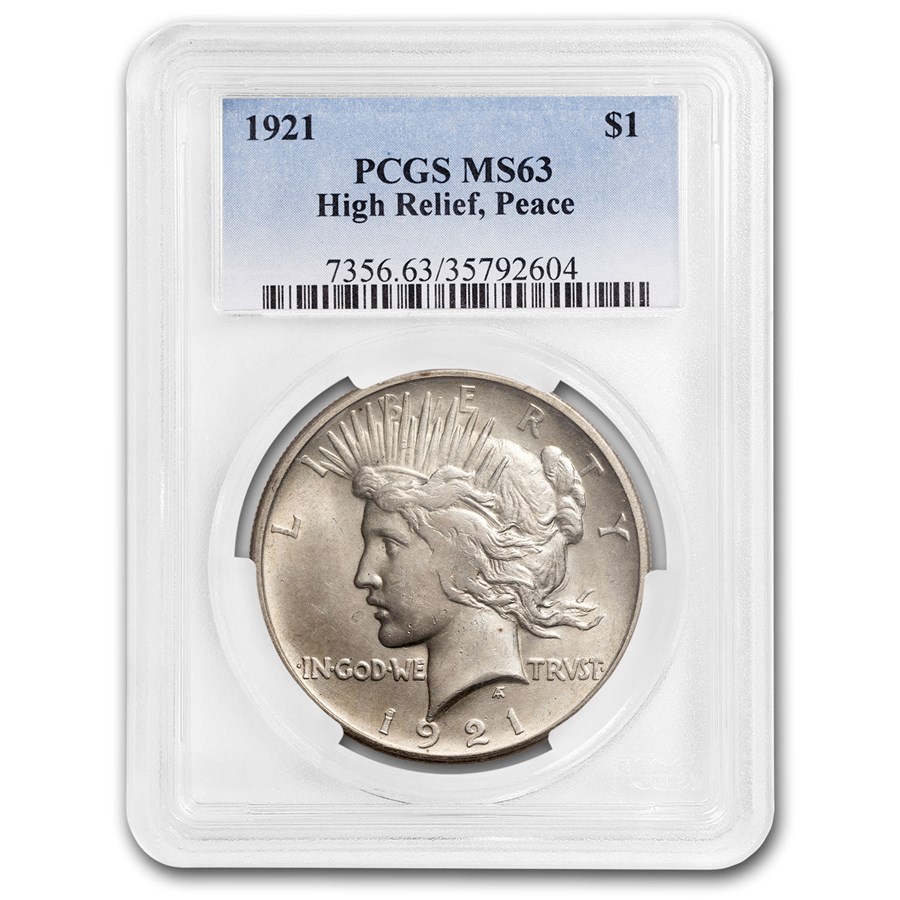 1921 Peace Dollar MS-63 PCGS