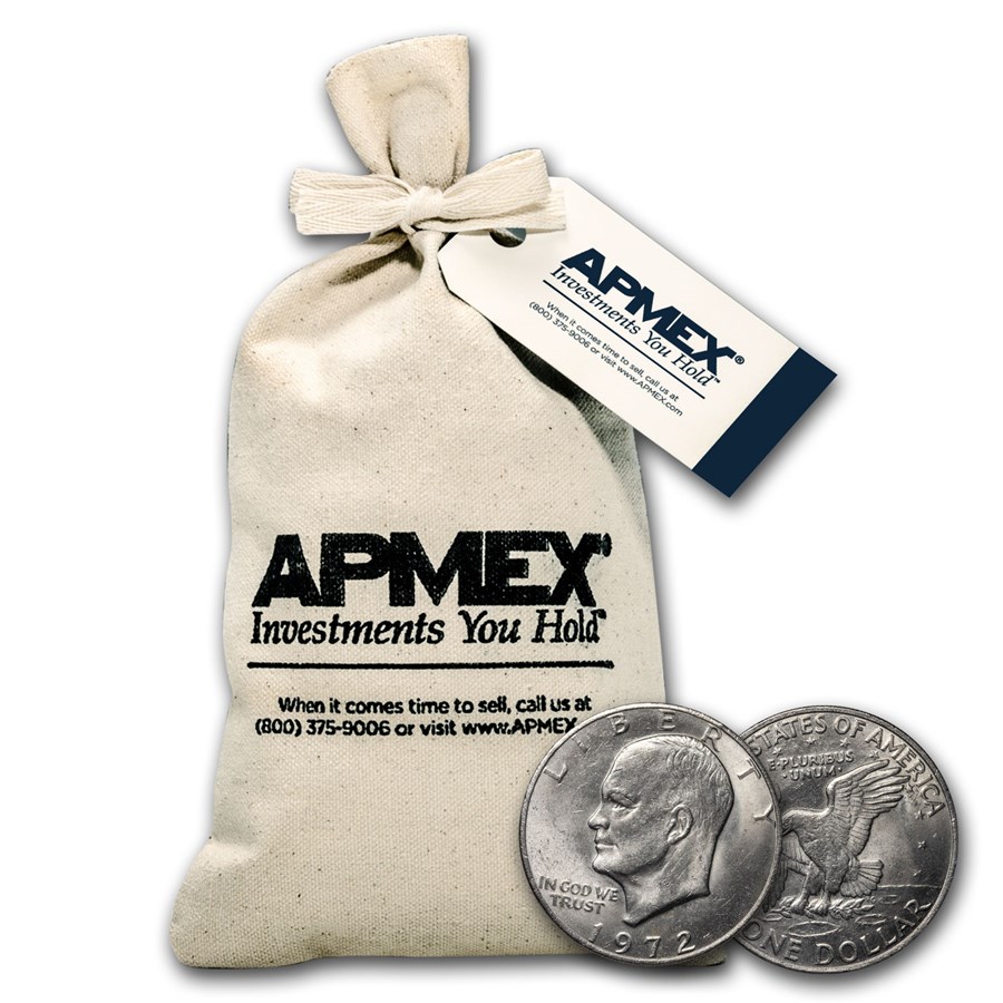 1971-1978 Clad Eisenhower Dollars 100-Coin Bag BU