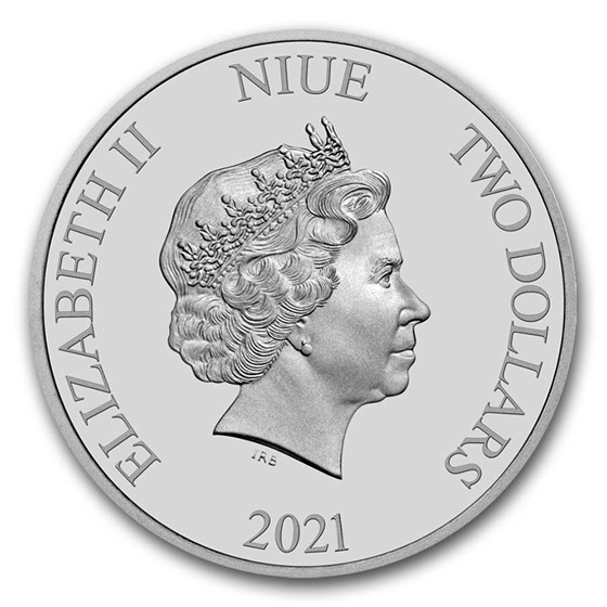 2021 Niue 1 oz Silver $2 DC Comics Justice League: Batman