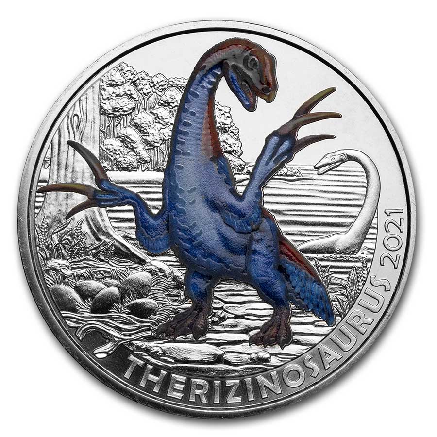 2021 Austria Cupro-Nickel €3 Color Supersaurs (Therizinosaurus) 2021 Austria Cupro-Nickel €3 Color Supersaurs (Therizinosaurus)