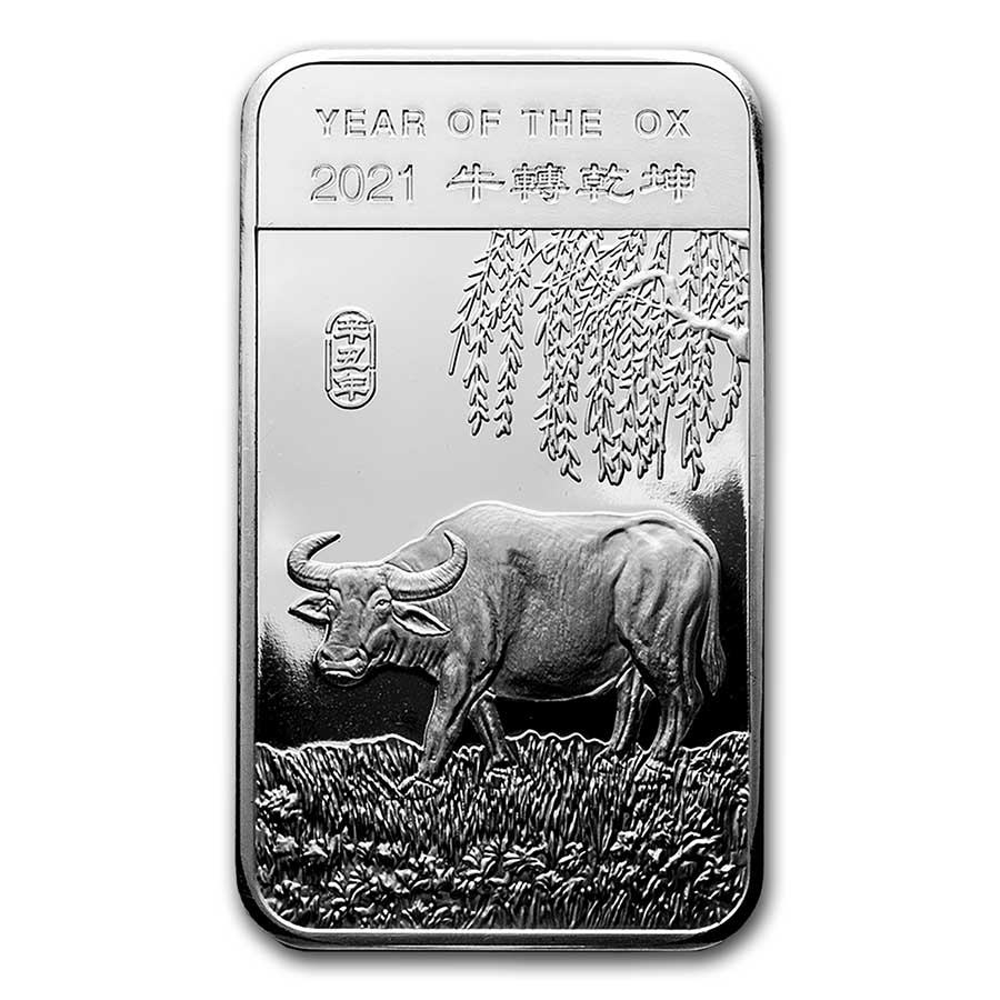5 oz Silver Bar - APMEX (2021 Year of the Ox)