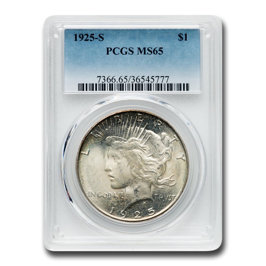 1925-S Peace Dollar MS-65 PCGS
