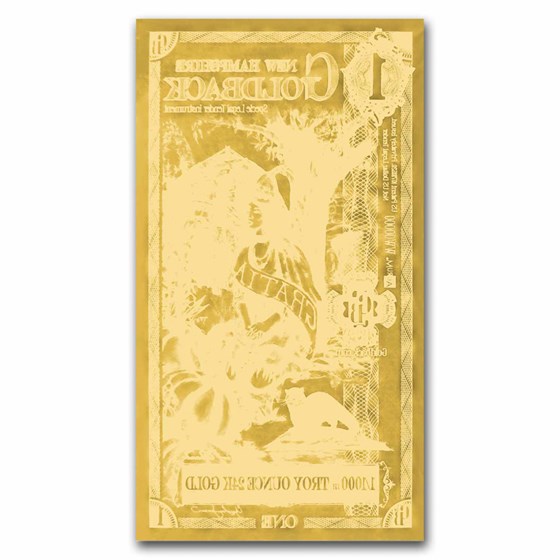 1 New Hampshire Goldback - Aurum Gold Foil Note (24k)