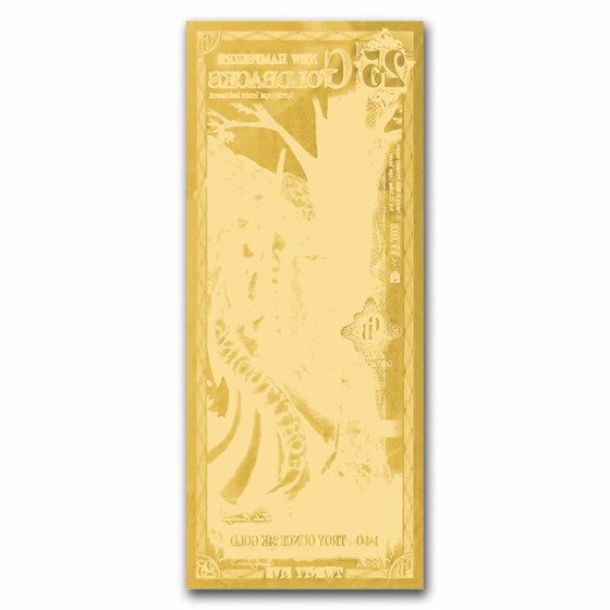 25 New Hampshire Goldback - Aurum Gold Foil Note (24k)