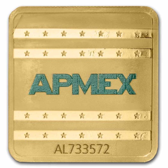1 oz Gold Square Bar - APMEX (Encapsulated w/Assay)