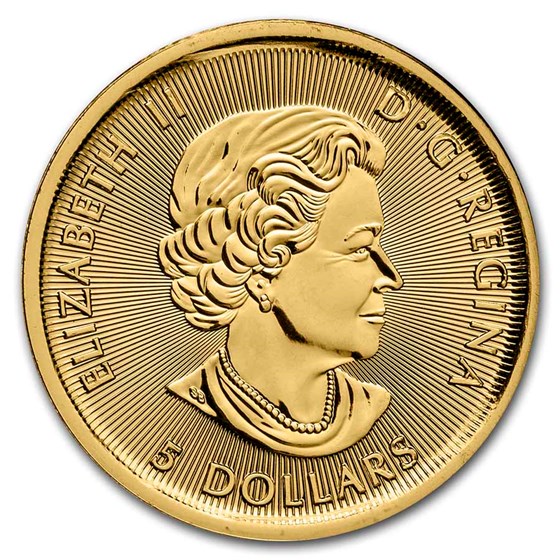 2018 Canada 1/10 oz Gold $5 Polar Bear BU