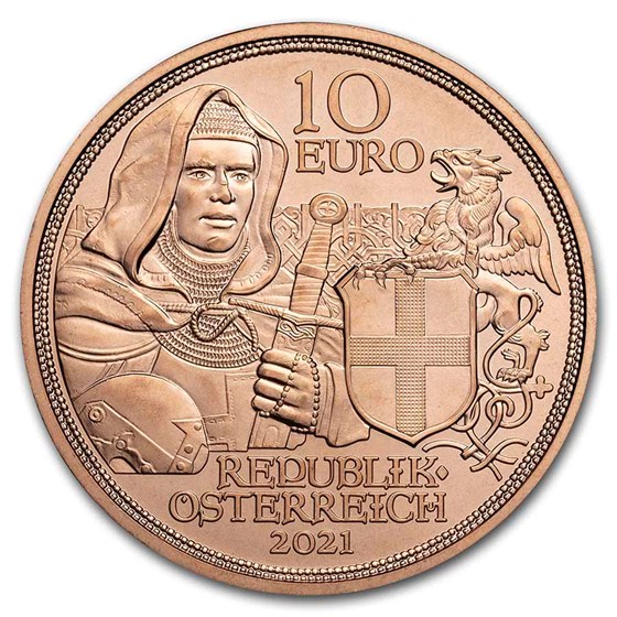 2021 Austria Copper €10 Knights' Tales (Brotherhood)