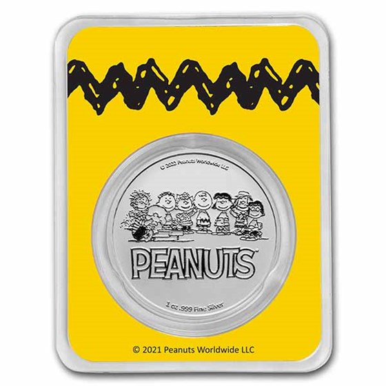Peanuts® Charlie Brown Happy Birthday 1 oz Colorized Silver