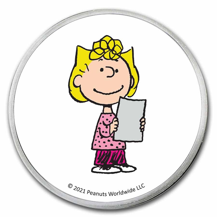 Peanuts® Sally Brown 1 oz Colorized Silver Round