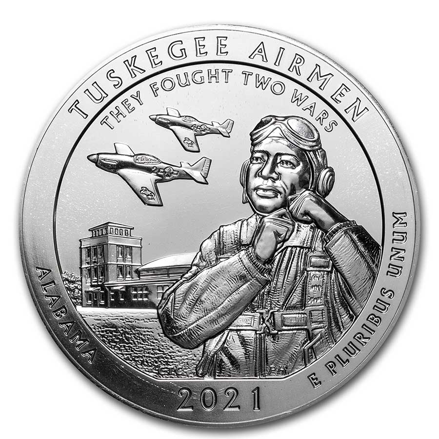 2021 5 oz Silver ATB Tuskegee Airmen Historic Site, AL (Scruffy)