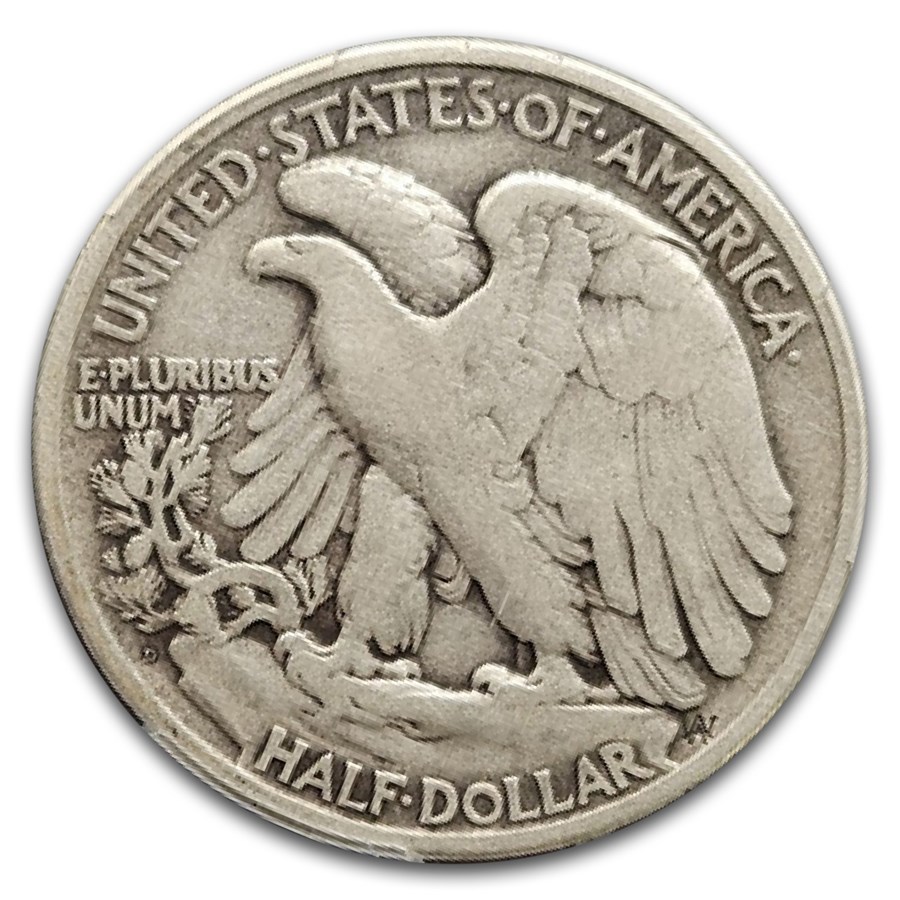 1921-D Walking Liberty Half Dollar Fine-12 PCGS CAC