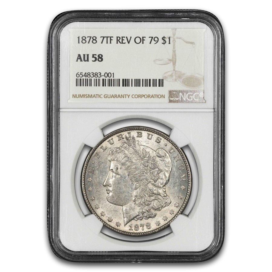 1878 Morgan Dollar 7 TF AU-58 NGC (Reverse of 79)