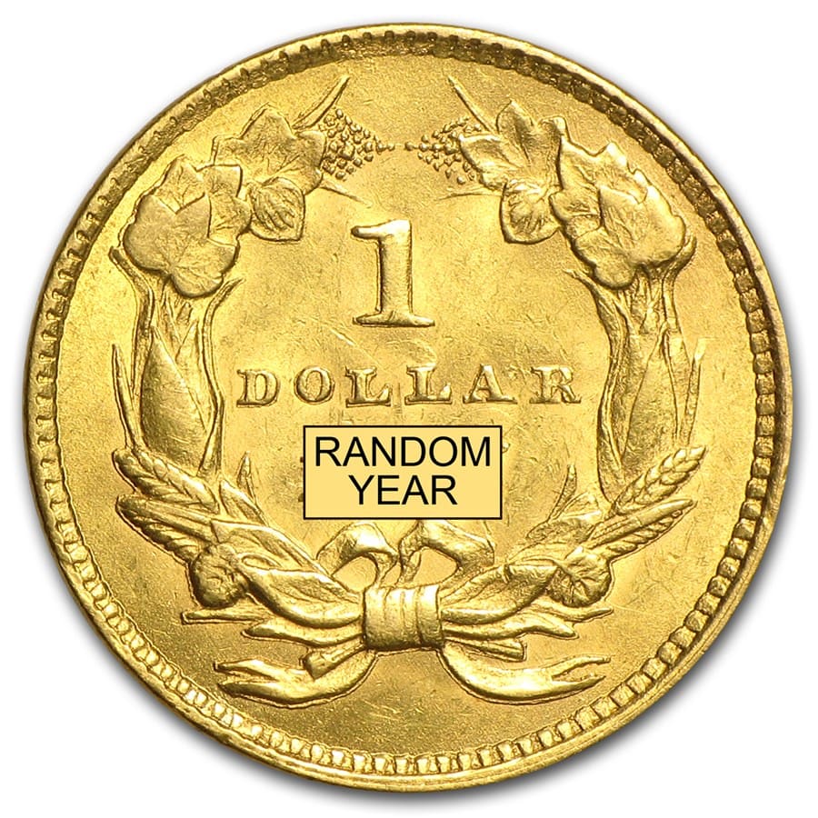 $1 Indian Head Gold Dollar Type 3 AU (Random Year)