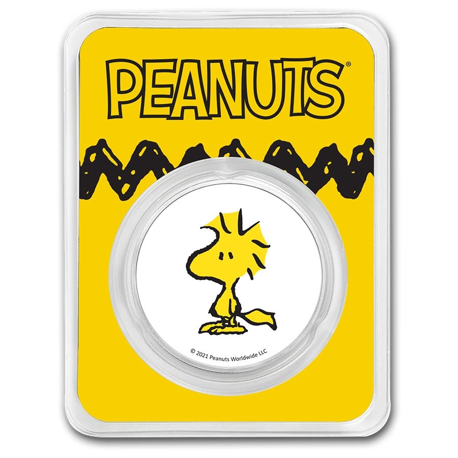 Peanuts® Woodstock 1 oz Colorized Silver Round