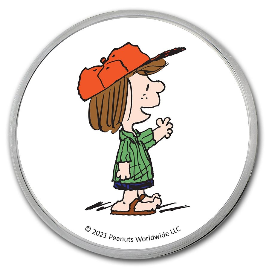 Peanuts® Peppermint Patty 1 oz Colorized Silver Round