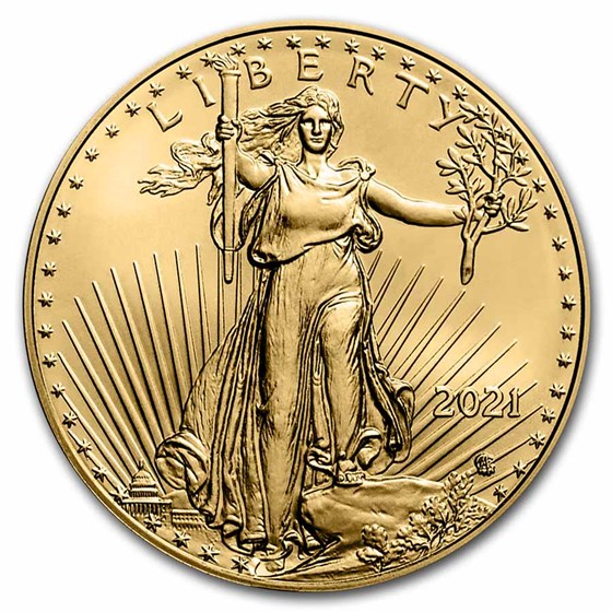 2021 1 oz Gold Eagle (Type 2) MS-70 PCGS (FDI, Black Label)